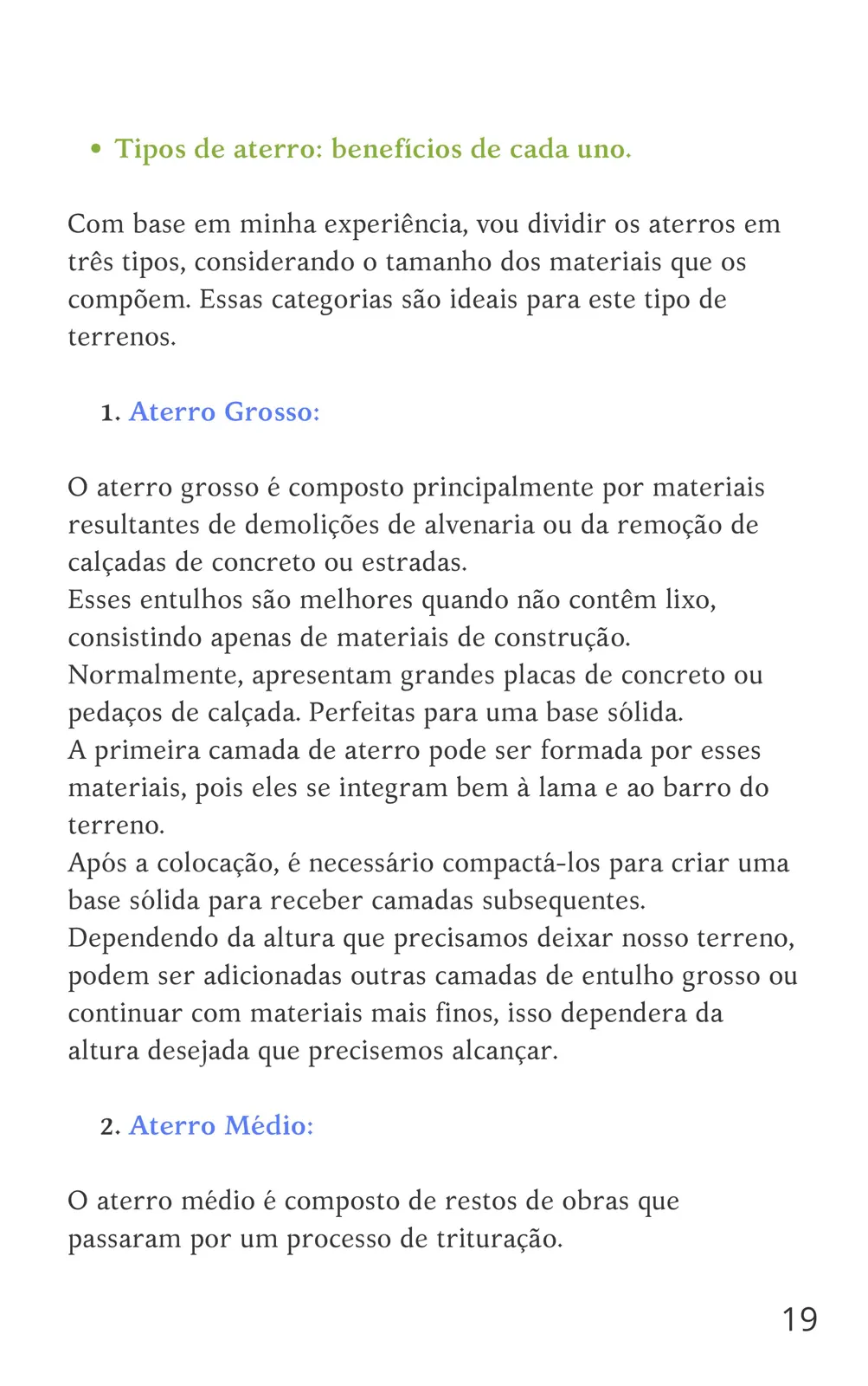 Tipos de aterro e o benefício de cada um