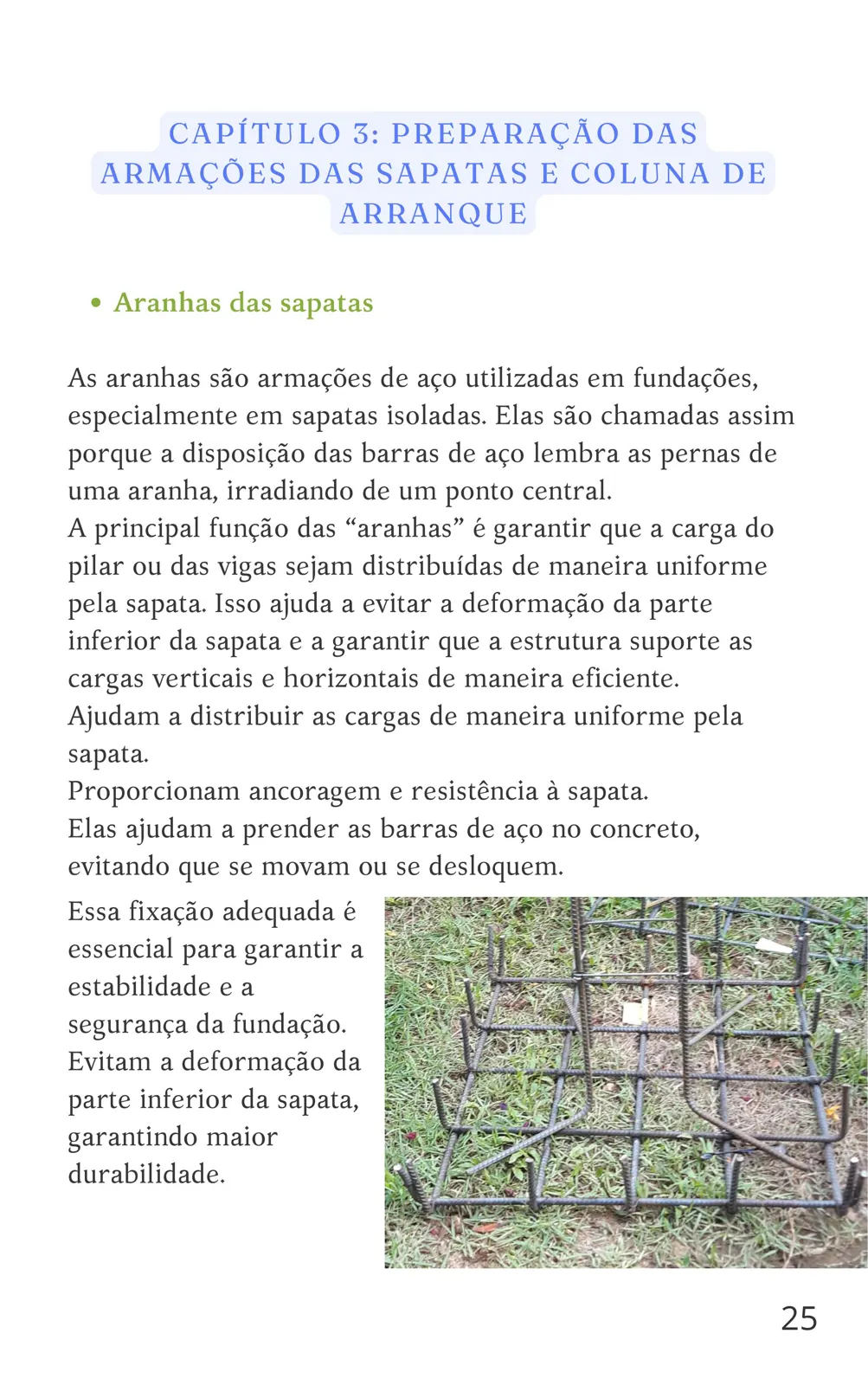 Aranhas das sapatas: a armação de aço explicada
